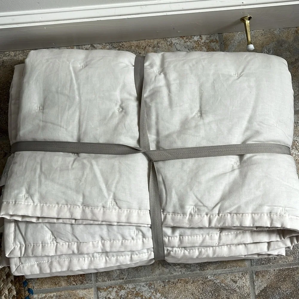 Anthropologie Relaxed Linen Cotton Quilt Size Twin NWT
